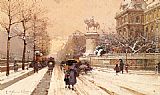 Winter Canvas Paintings - Paris in Winter